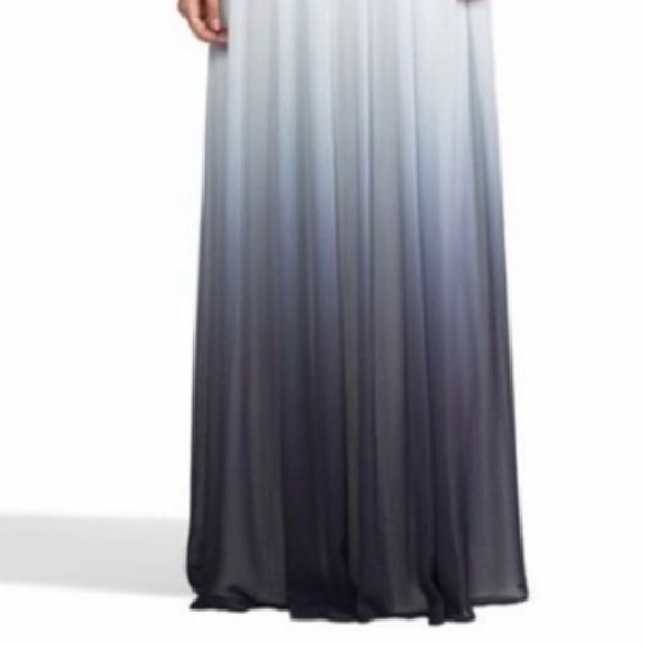 Alice + Olivia Ombre Halter Maxi Dress in Light Blue to Charcoal - Picture 6 of 14